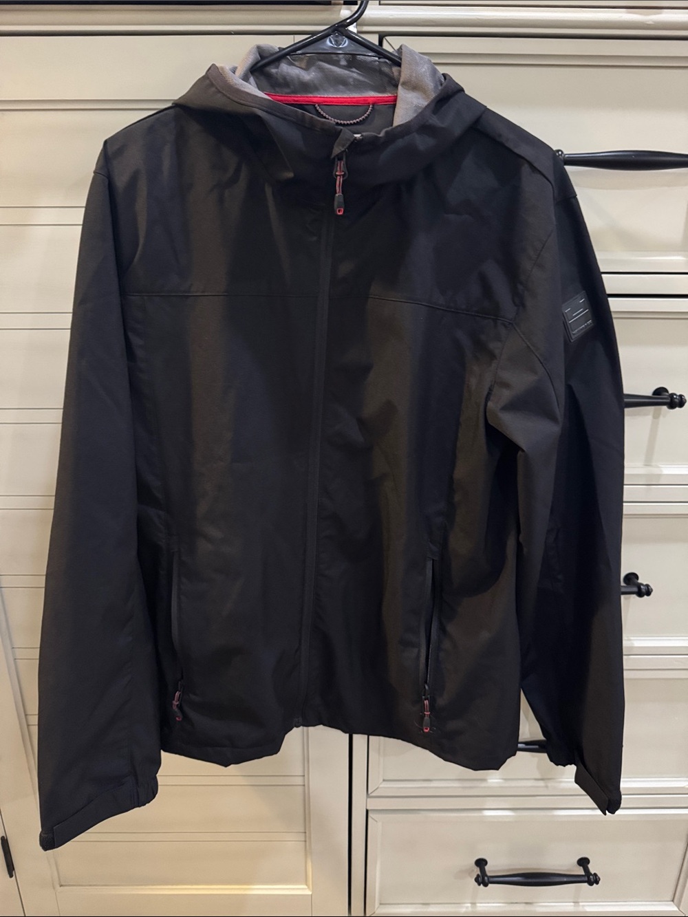 NWOT- Hawke & Co.- Men's Black Hooded Softshell Jacket Lightweight Weatherproof